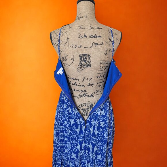 Boho Blue & White Floral Maxi Dress - Picture 3 of 7